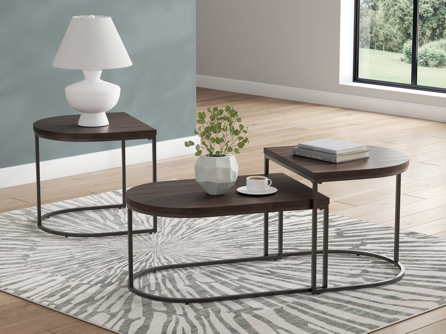 Vanmore Dark Brown Table (Set of 3) - T199-13