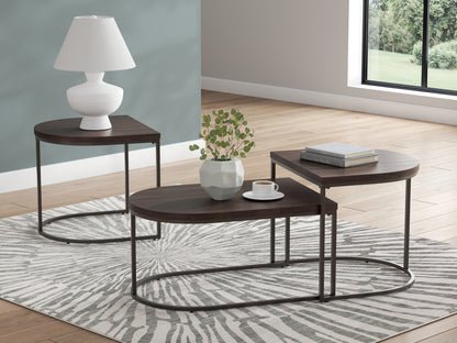 Vanmore Dark Brown Table (Set of 3) - T199-13