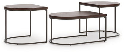 Vanmore Dark Brown Table (Set of 3) - T199-13