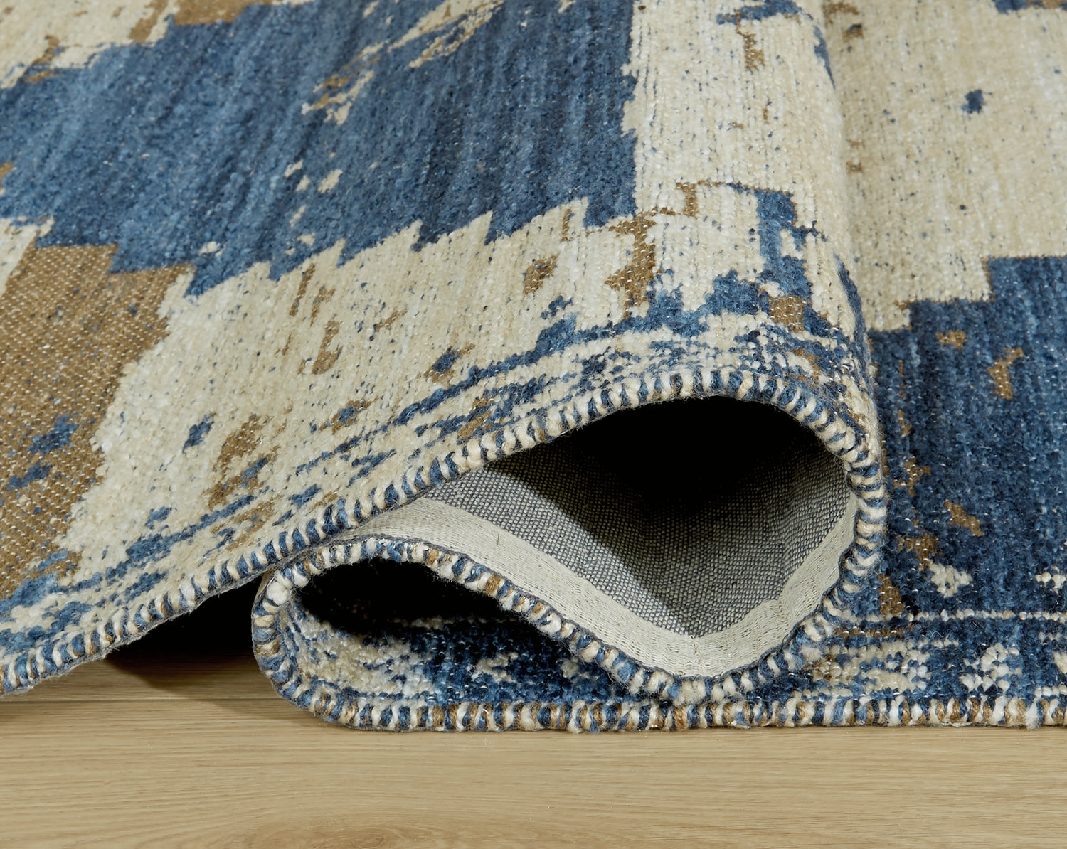 Varnler Blue/Brown/Tan Extra Large Rug - R407130