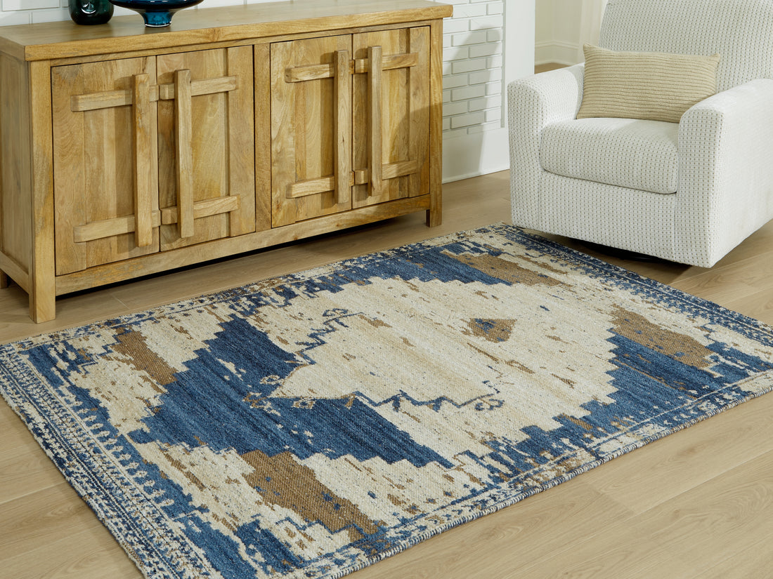 Varnler Blue/Brown/Tan Large Rug - R407131