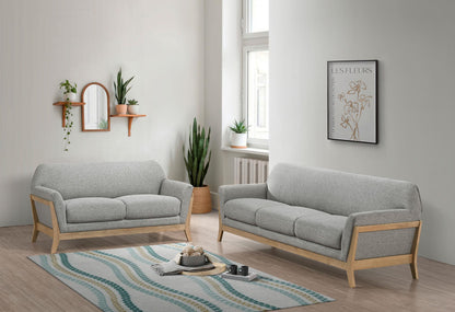 Vaughn 2-piece Fabric Upholstered Flared Arm Sofa Set Grey - 511071-S2