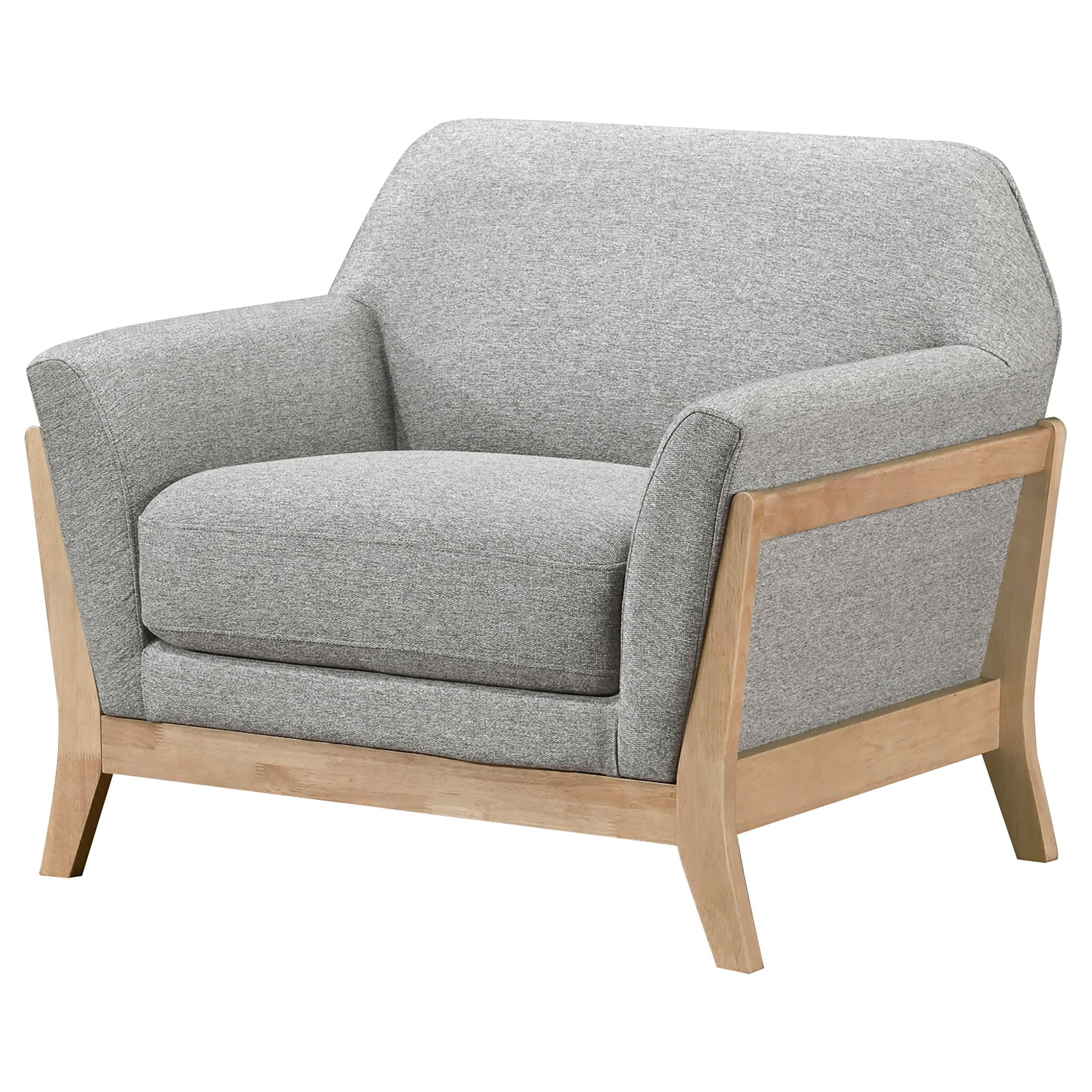 Vaughn Fabric Upholstered Flared Arm Accent Chair Grey - 511073