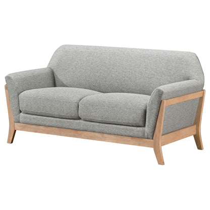 Vaughn Fabric Upholstered Flared Arm Loveseat Grey - 511072