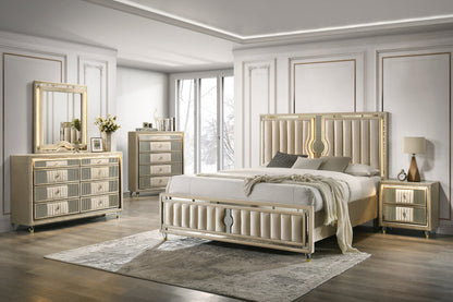 Venetian 4pc or 5pc Platform Bedroom Set - Queen, King *Queen 5pc - VENETIAN 4pc or 5pc Bedroom Set Queen 5pc