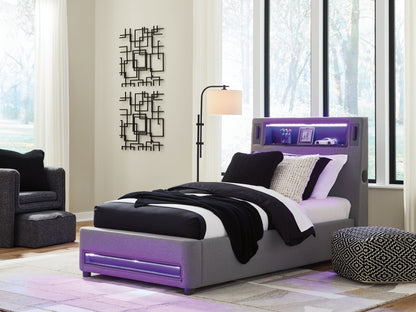 Verishaw Gray Twin Upholstered Bed - PCB2721B23