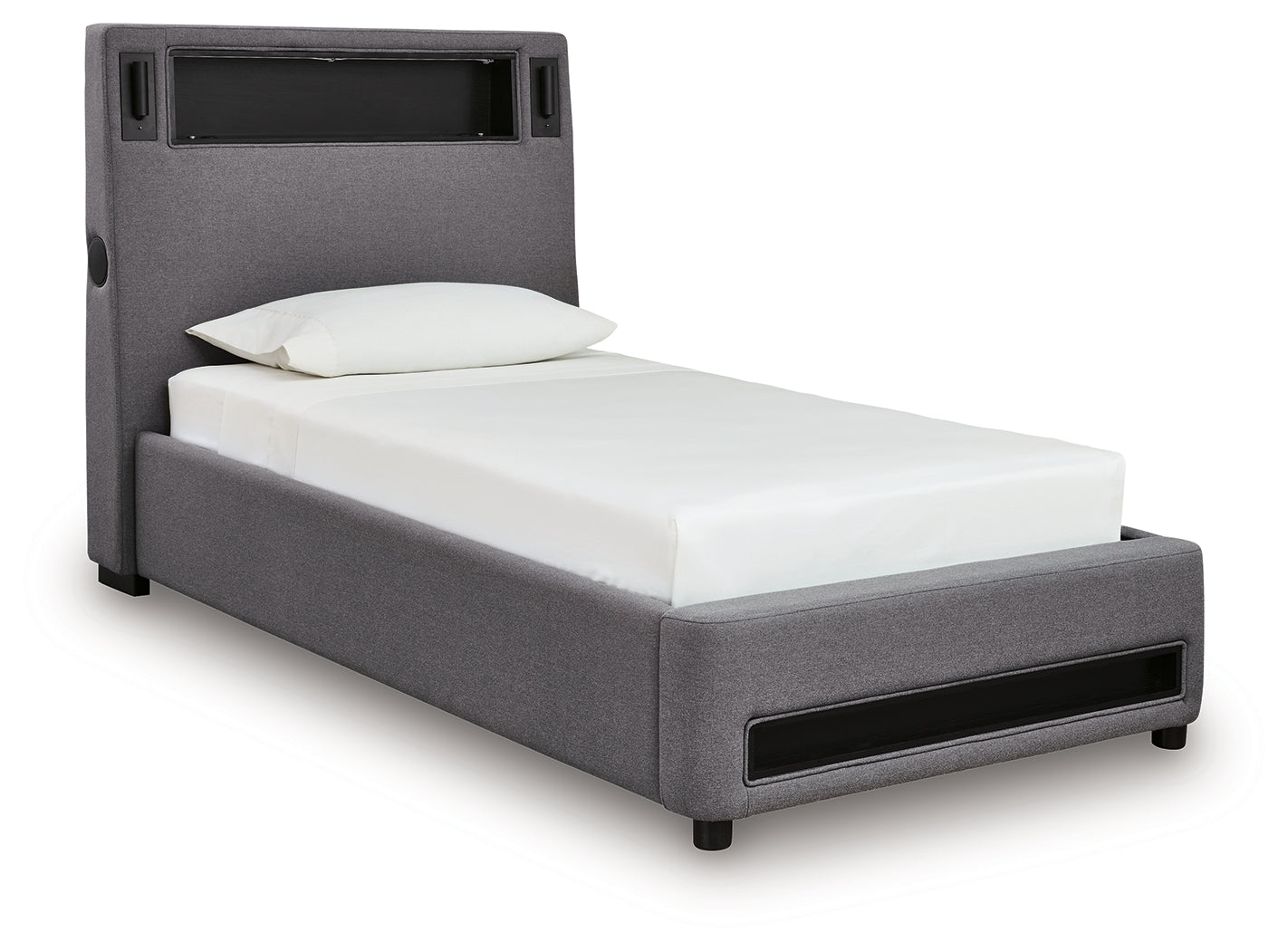 Verishaw Gray Twin Upholstered Bed - PCB2721B23