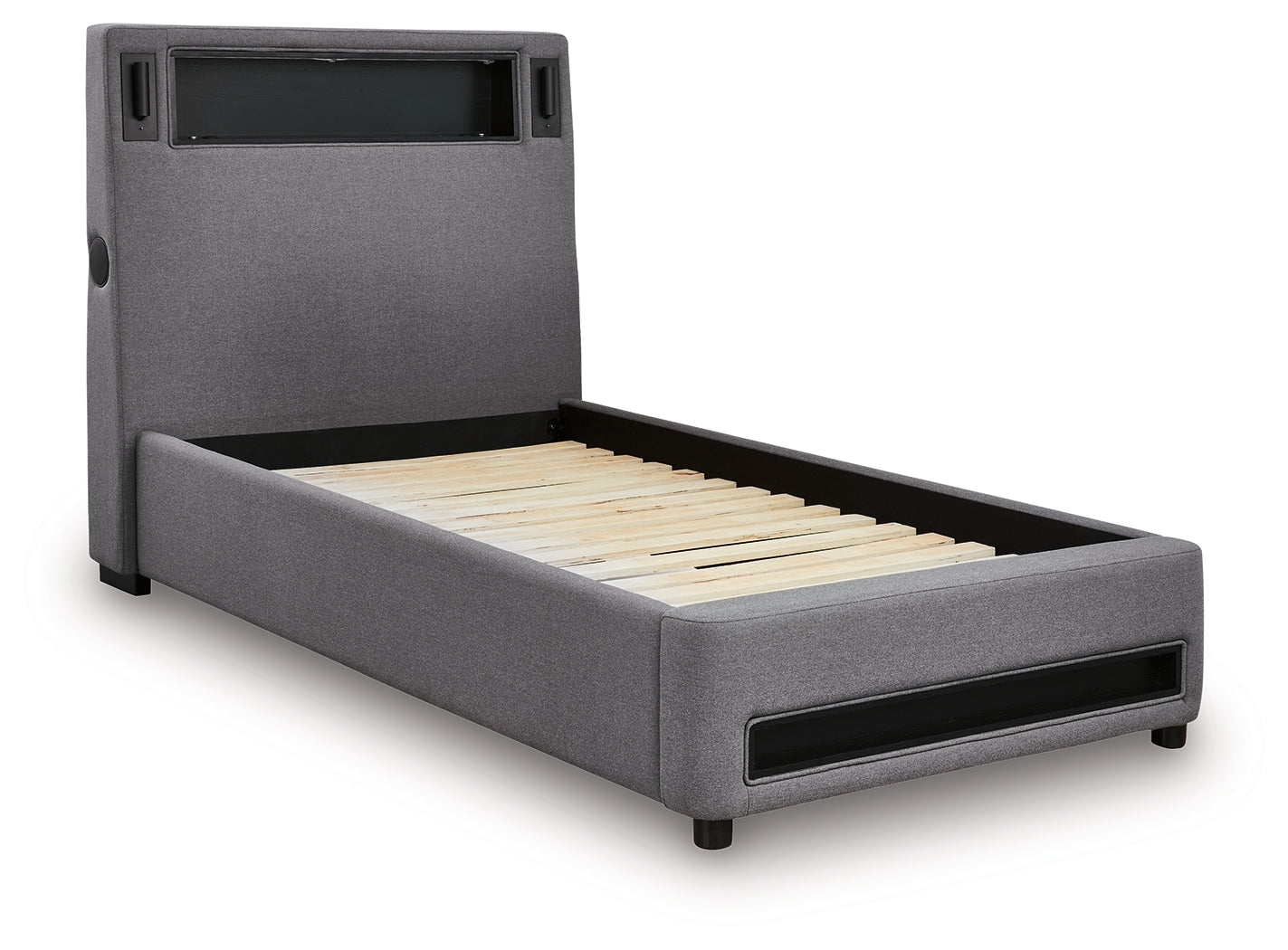Verishaw Gray Twin Upholstered Bed - PCB2721B23