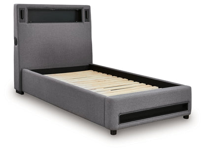 Verishaw Gray Twin Upholstered Bed - PCB2721B23