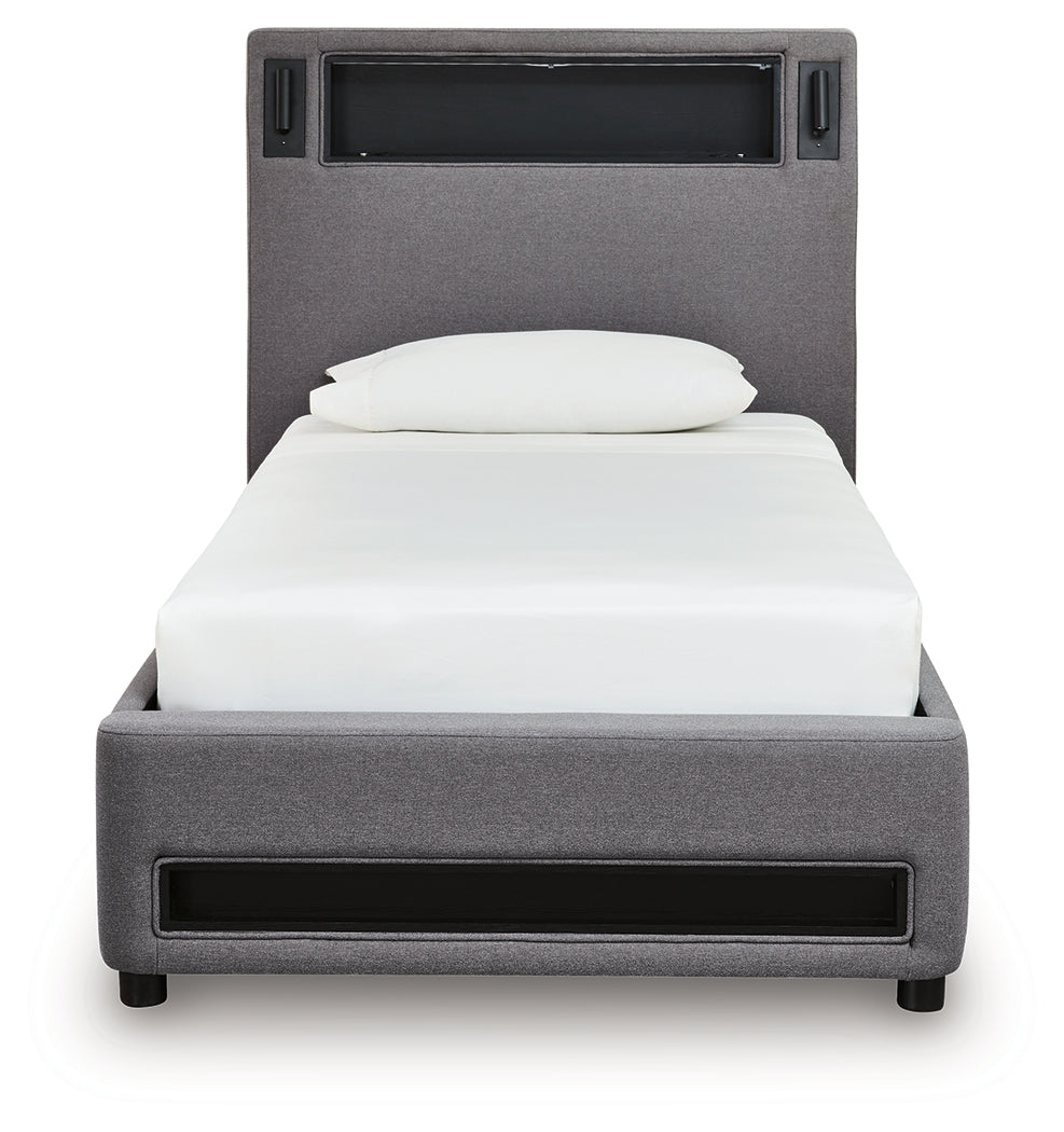Verishaw Gray Twin Upholstered Bed - PCB2721B23