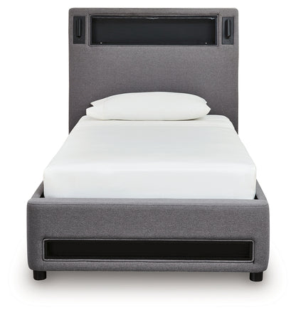 Verishaw Gray Twin Upholstered Bed - PCB2721B23