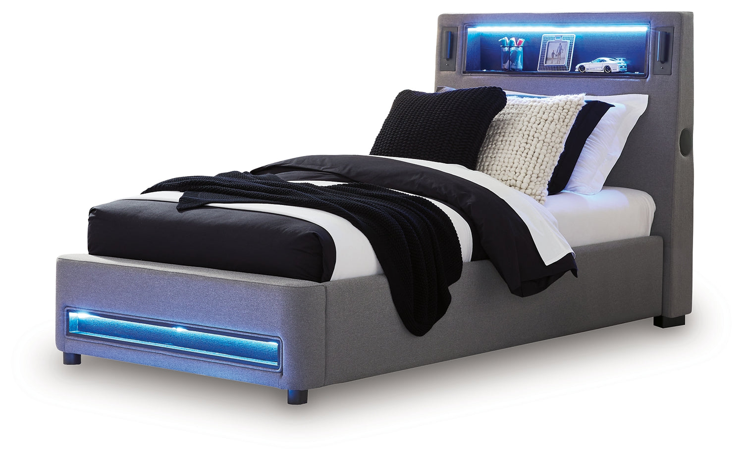 Verishaw Gray Twin Upholstered Bed - PCB2721B23