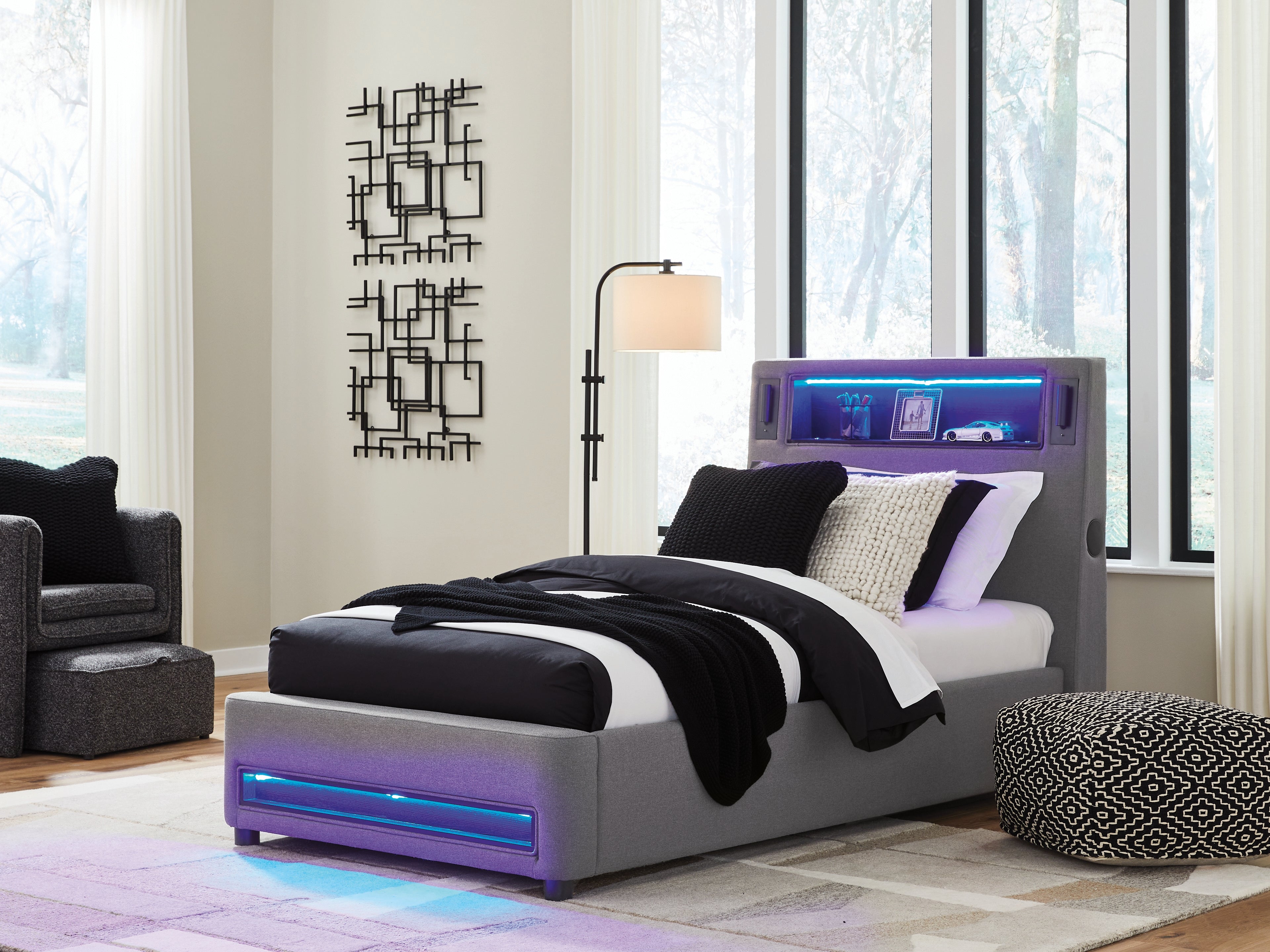 Verishaw Gray Twin Upholstered Bed - PCB2721B23