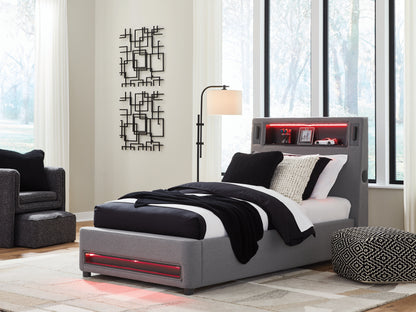 Verishaw Gray Twin Upholstered Bed - PCB2721B23