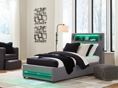 Verishaw Gray Twin Upholstered Bed - PCB2721B23