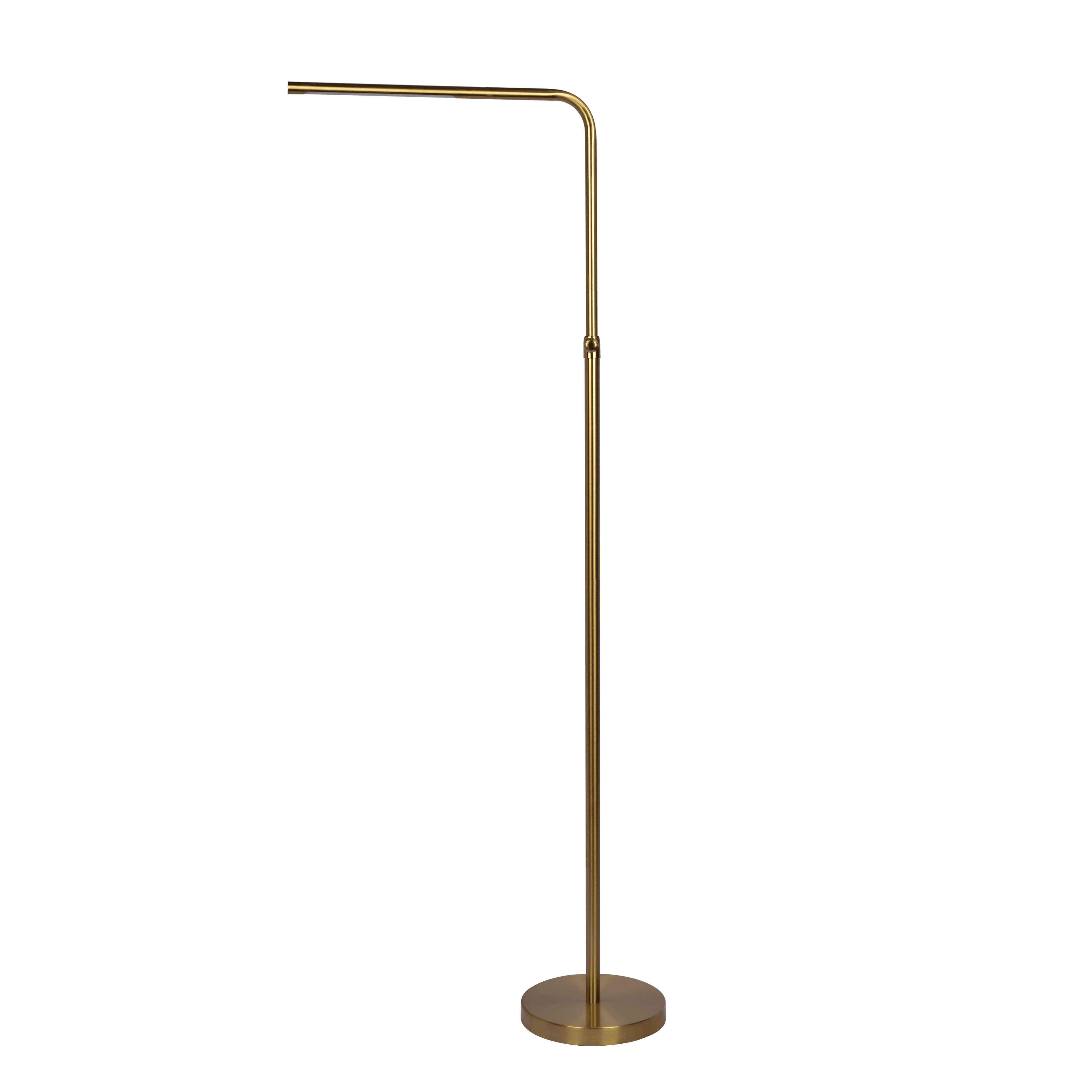 Verve Brassed Gold Floor Lamp with On/Off Switch Adjustable Led Round Base - FLL03702001