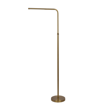 Verve Brassed Gold Floor Lamp with On/Off Switch Adjustable Led Round Base - FLL03702001