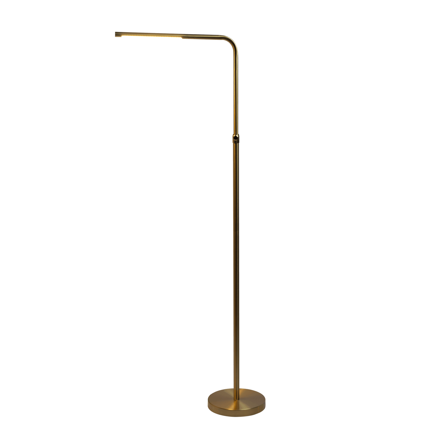 Verve Brassed Gold Floor Lamp with On/Off Switch Adjustable Led Round Base - FLL03702001