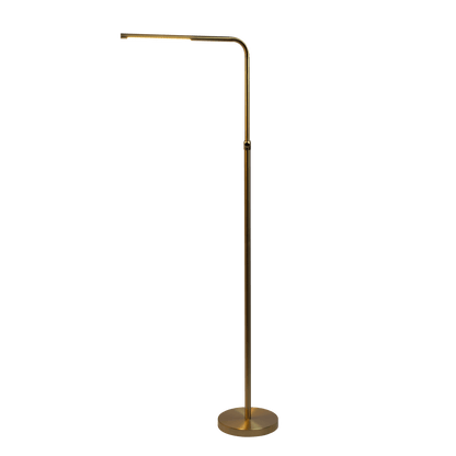 Verve Brassed Gold Floor Lamp with On/Off Switch Adjustable Led Round Base - FLL03702001