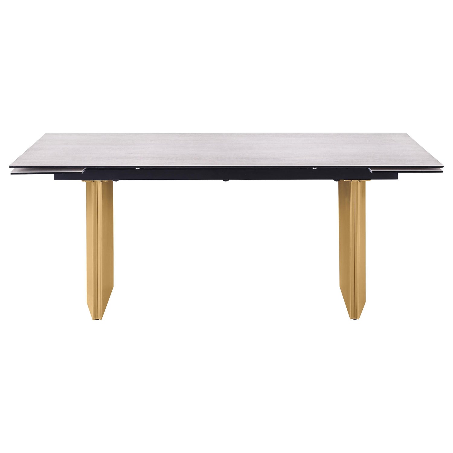 Vesa 97-inch Glass Top Extension Dining Table Beige - 193631