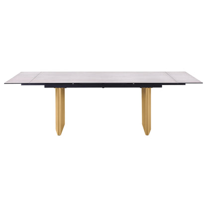 Vesa 97-inch Glass Top Extension Dining Table Beige - 193631
