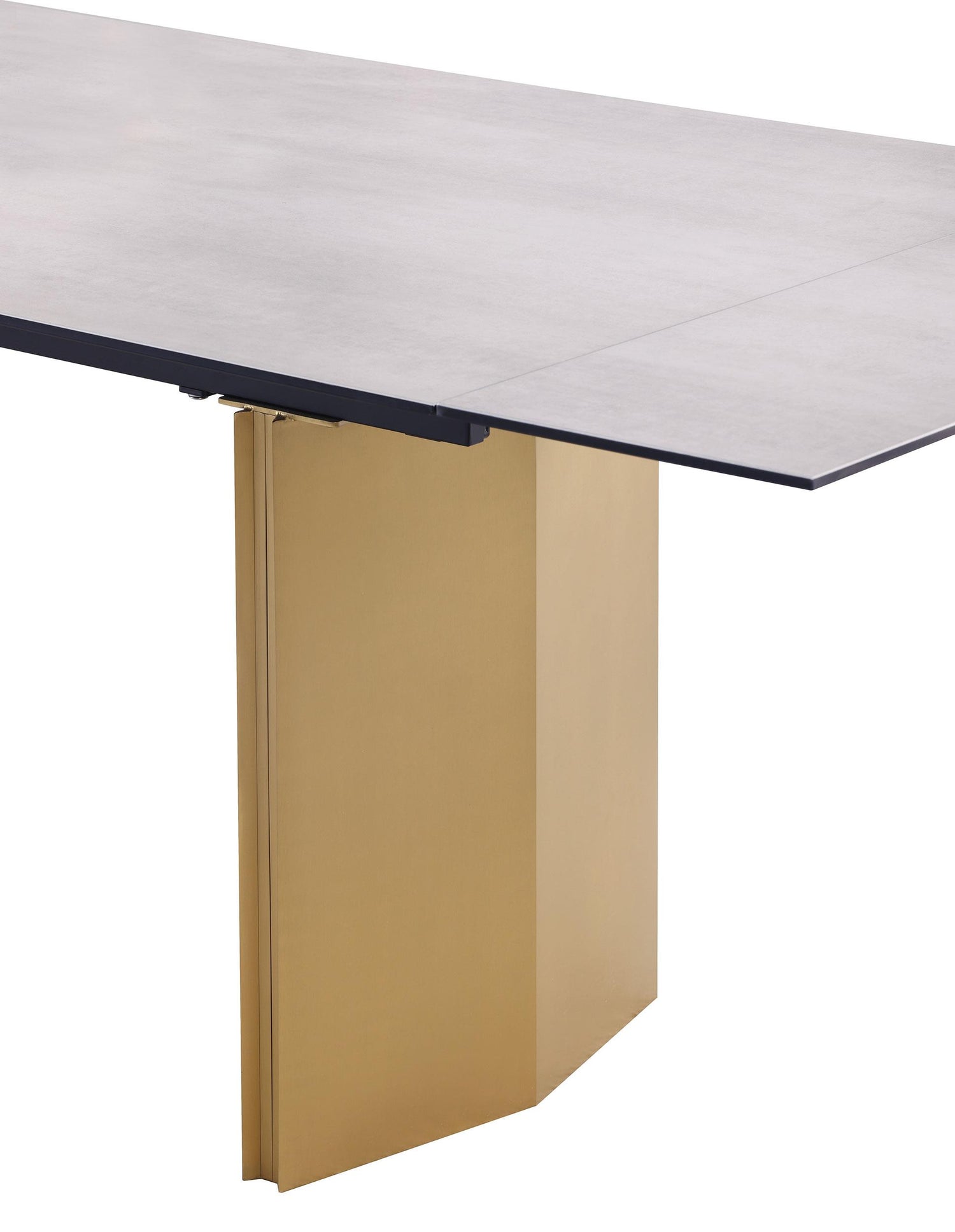 Vesa 97-inch Glass Top Extension Dining Table Beige - 193631