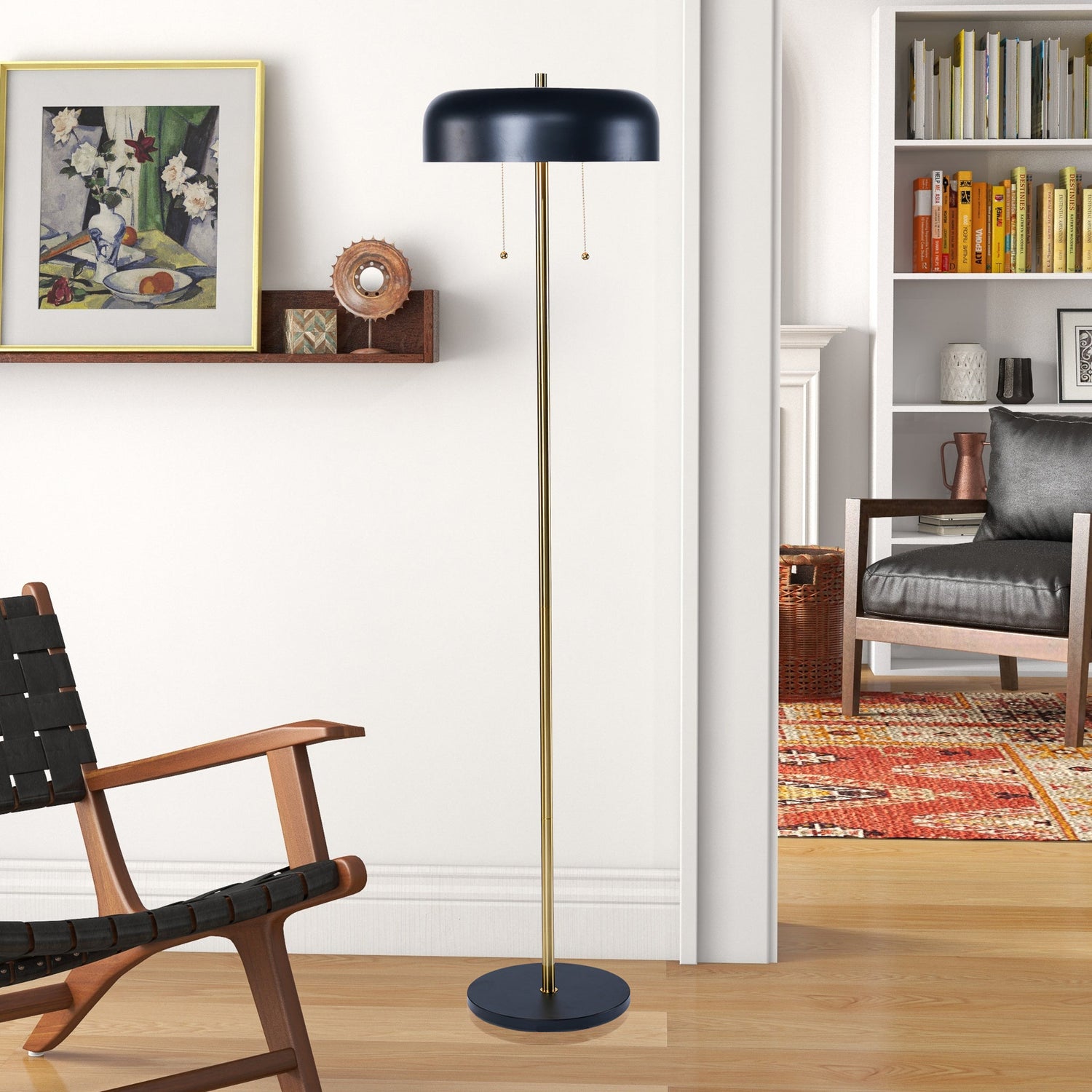 Vesper Floor lamp with Black outer and White inner - FLL04002401