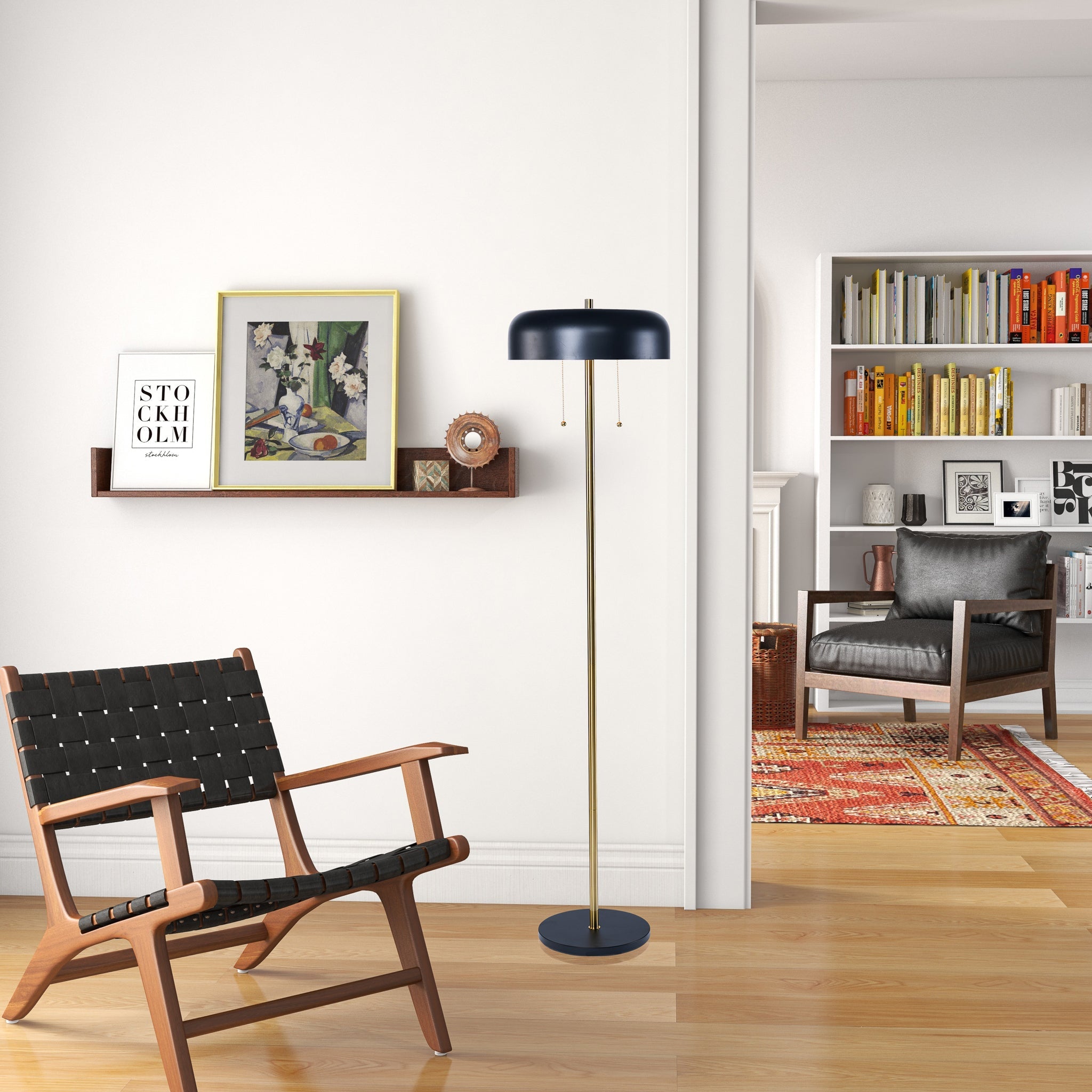 Vesper Floor lamp with Black outer and White inner - FLL04002401