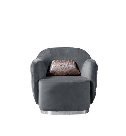 Victoria Gray Velvet Chair - VICTORIAGRAY-CHAIR