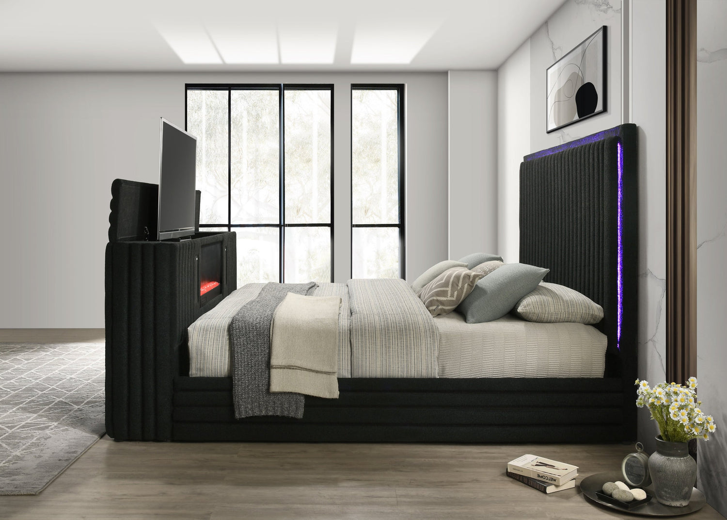 Villa Black Platform Bed - Queen, King *Queen - VILLA BLACK Queen