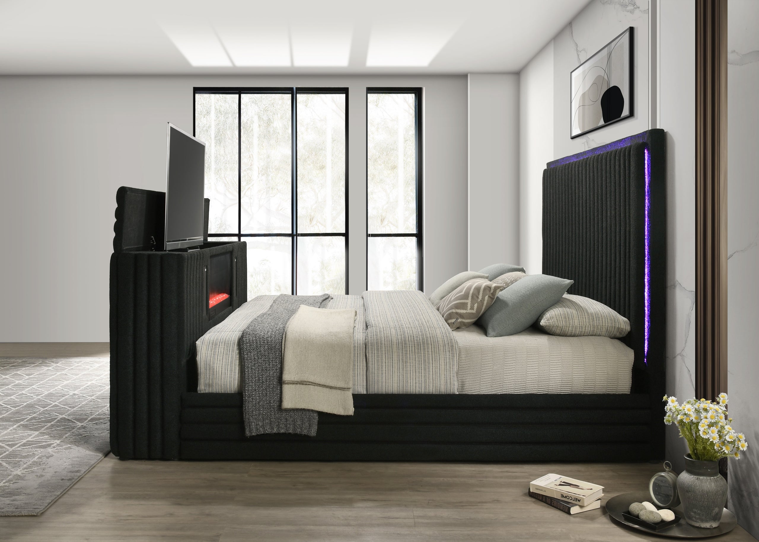 Villa Black Platform Bed - Queen, King *Queen - VILLA BLACK Queen