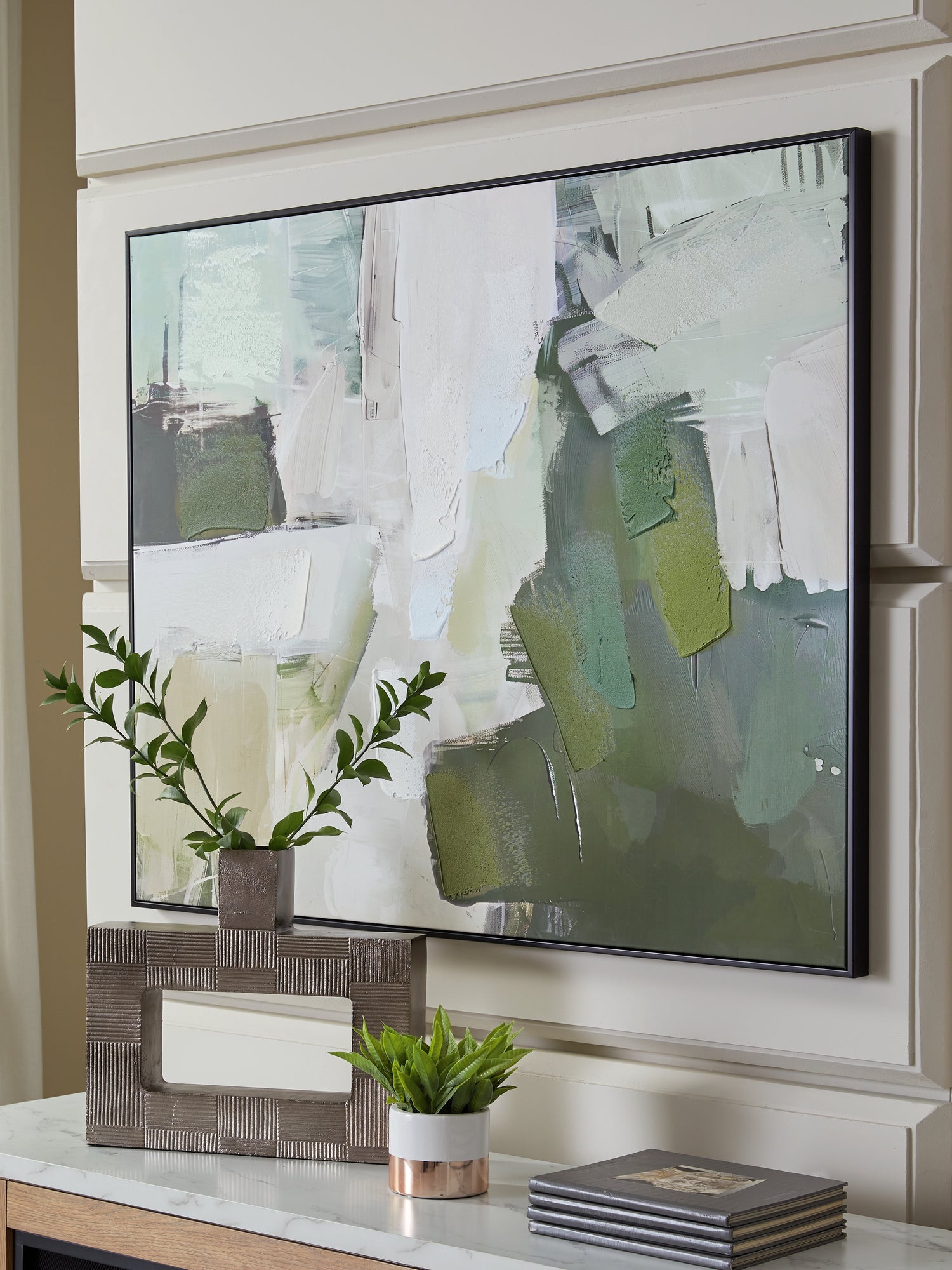 Vinick Green/Gray/White Wall Art - A8000459