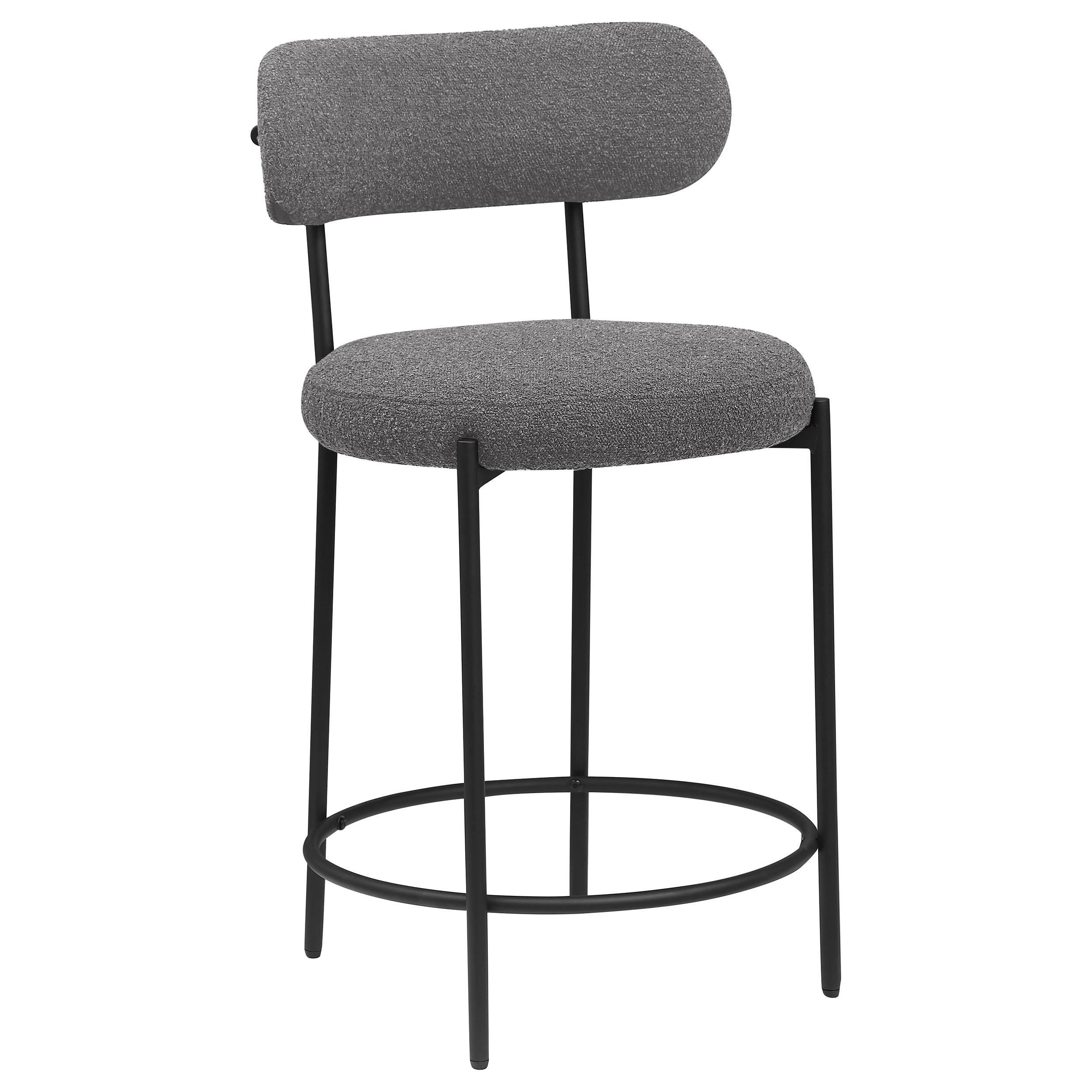 Viola Boucle Upholstered Counter Stool Black (Set of 2) - 108198