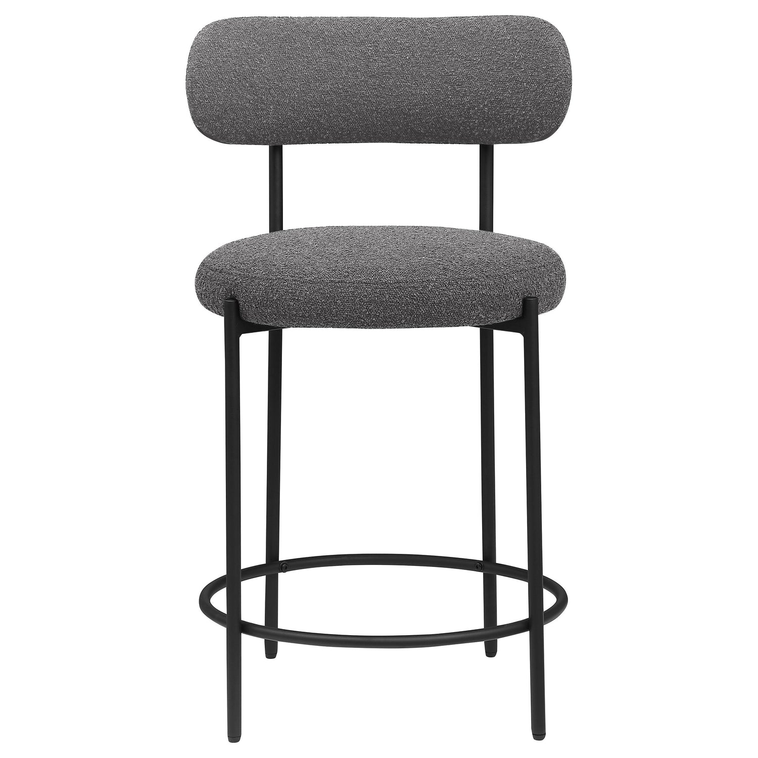 Viola Boucle Upholstered Counter Stool Black (Set of 2) - 108198