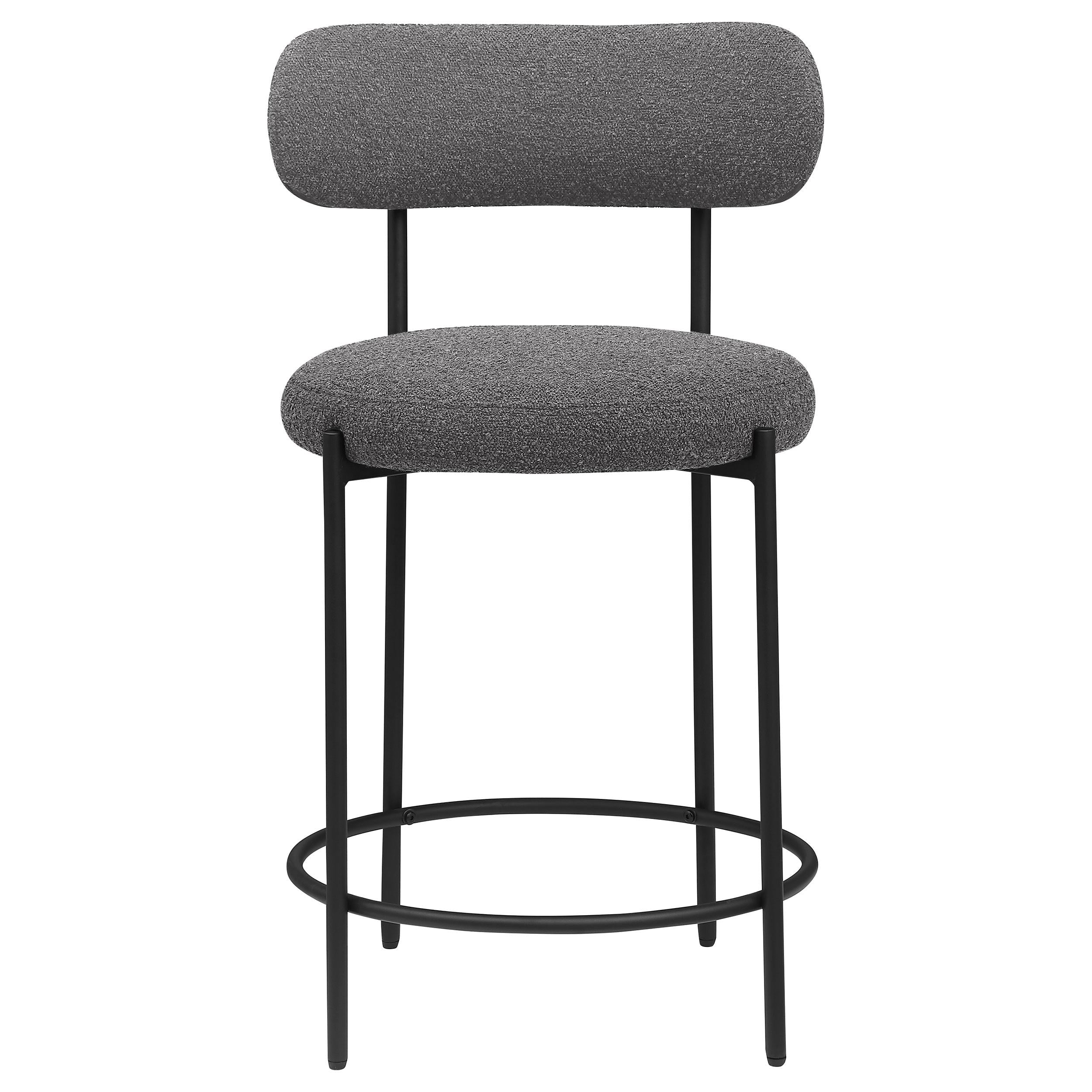 Viola Boucle Upholstered Counter Stool Black (Set of 2) - 108198