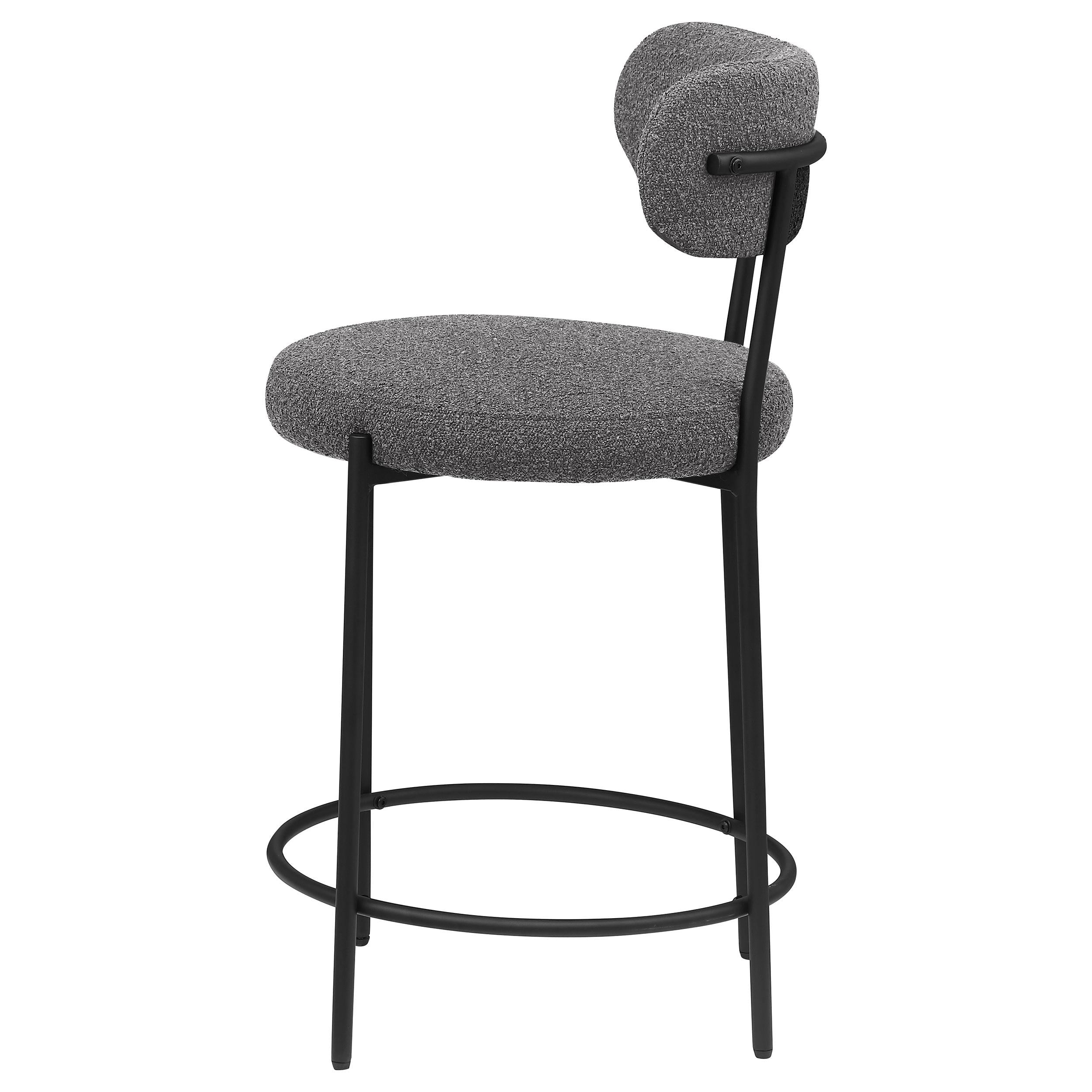 Viola Boucle Upholstered Counter Stool Black (Set of 2) - 108198