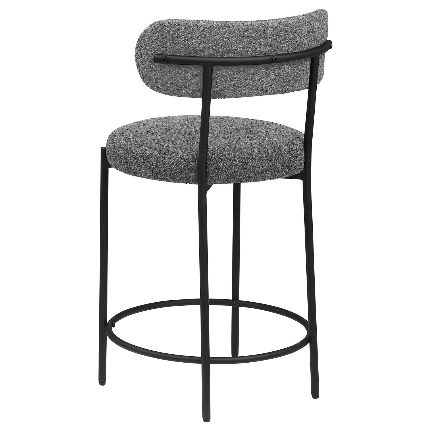 Viola Boucle Upholstered Counter Stool Black (Set of 2) - 108198