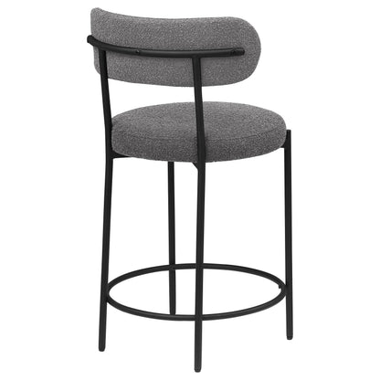 Viola Boucle Upholstered Counter Stool Black (Set of 2) - 108198