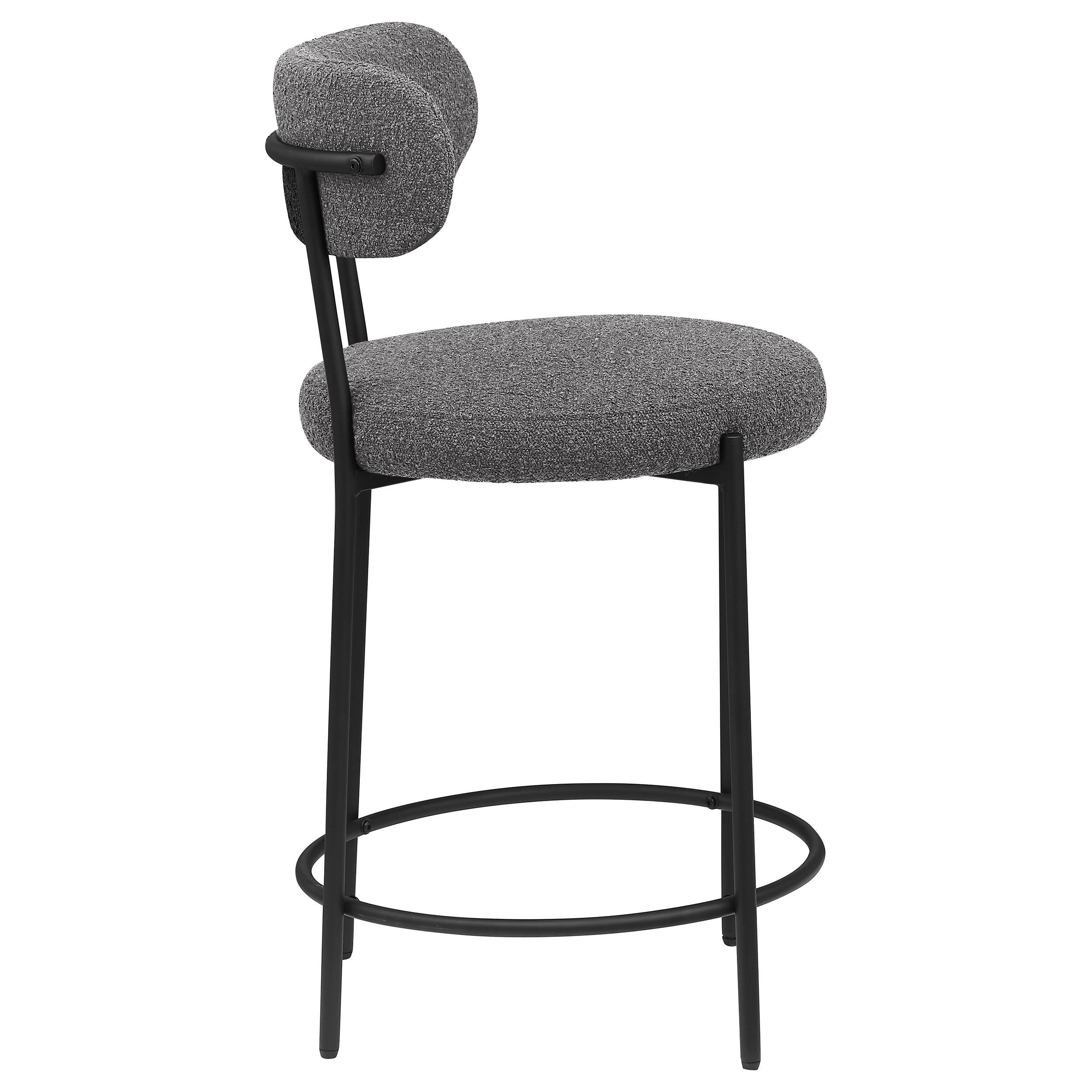Viola Boucle Upholstered Counter Stool Black (Set of 2) - 108198