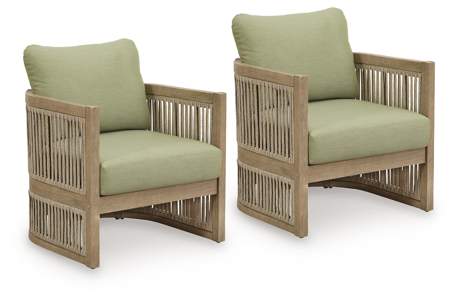Vision Lane Beige/Green Outdoor Lounge Chair (Set of 2) - PCP604-820