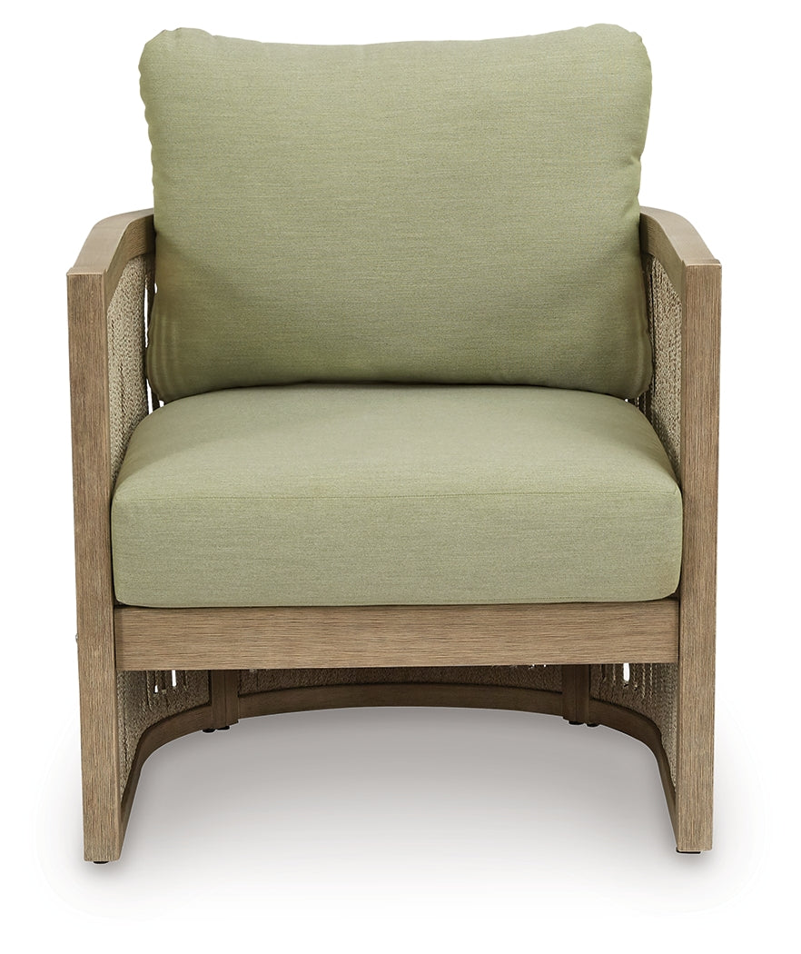 Vision Lane Beige/Green Outdoor Lounge Chair (Set of 2) - PCP604-820