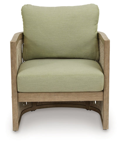 Vision Lane Beige/Green Outdoor Lounge Chair (Set of 2) - PCP604-820