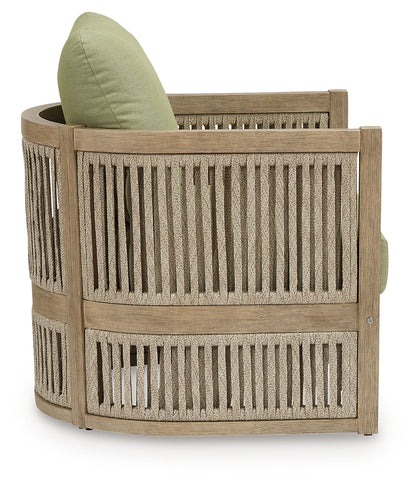 Vision Lane Beige/Green Outdoor Lounge Chair (Set of 2) - PCP604-820