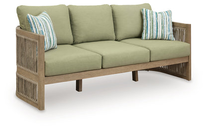 Vision Lane Beige/Green Outdoor Sofa with Cushion - PCP604-838