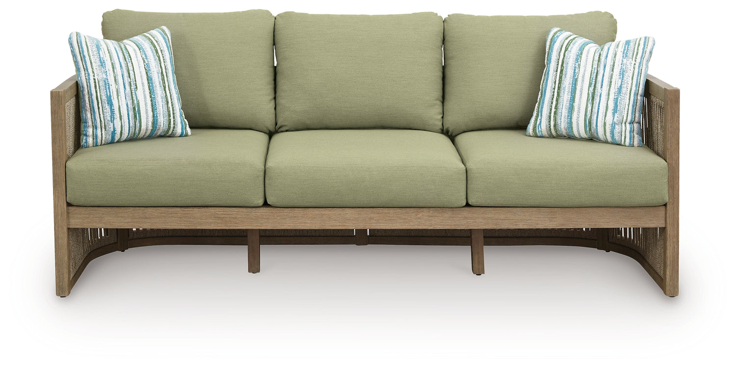 Vision Lane Beige/Green Outdoor Sofa with Cushion - PCP604-838