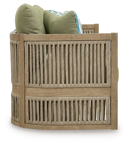 Vision Lane Beige/Green Outdoor Sofa with Cushion - PCP604-838