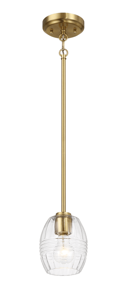 Vista Single Pendant Chain Hanging Light with Clear Glass - Satin Brass - PNL03901701