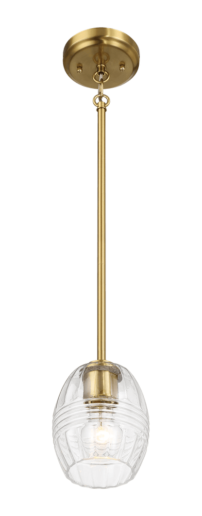 Vista Single Pendant Chain Hanging Light with Clear Glass - Satin Brass - PNL03901701