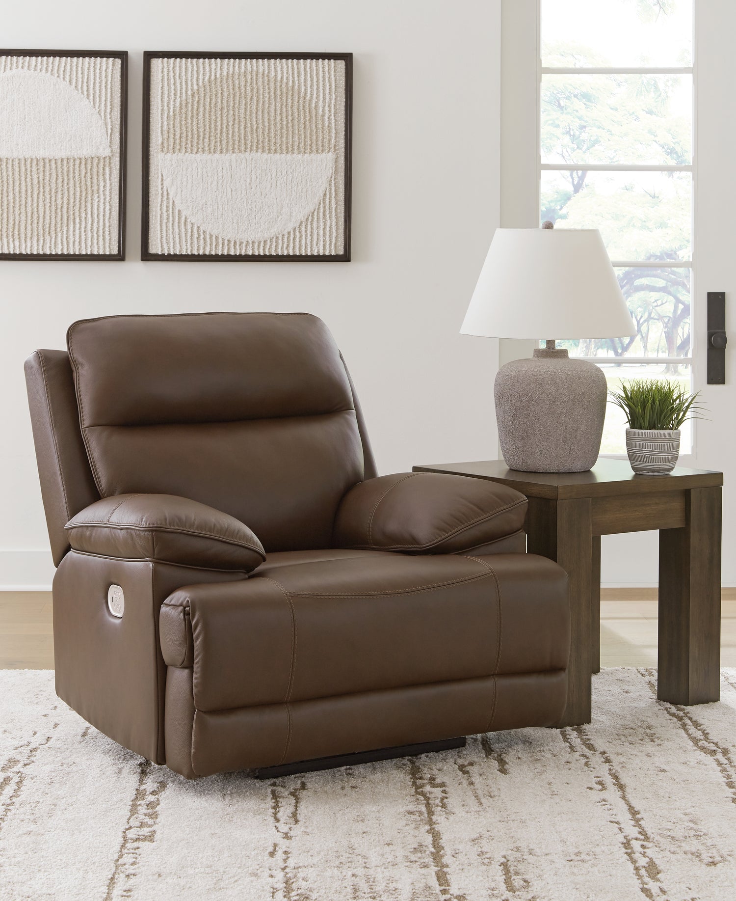 VonRyan Tobacco Power Reclining Sofa, Loveseat and Recliner - U10400U2