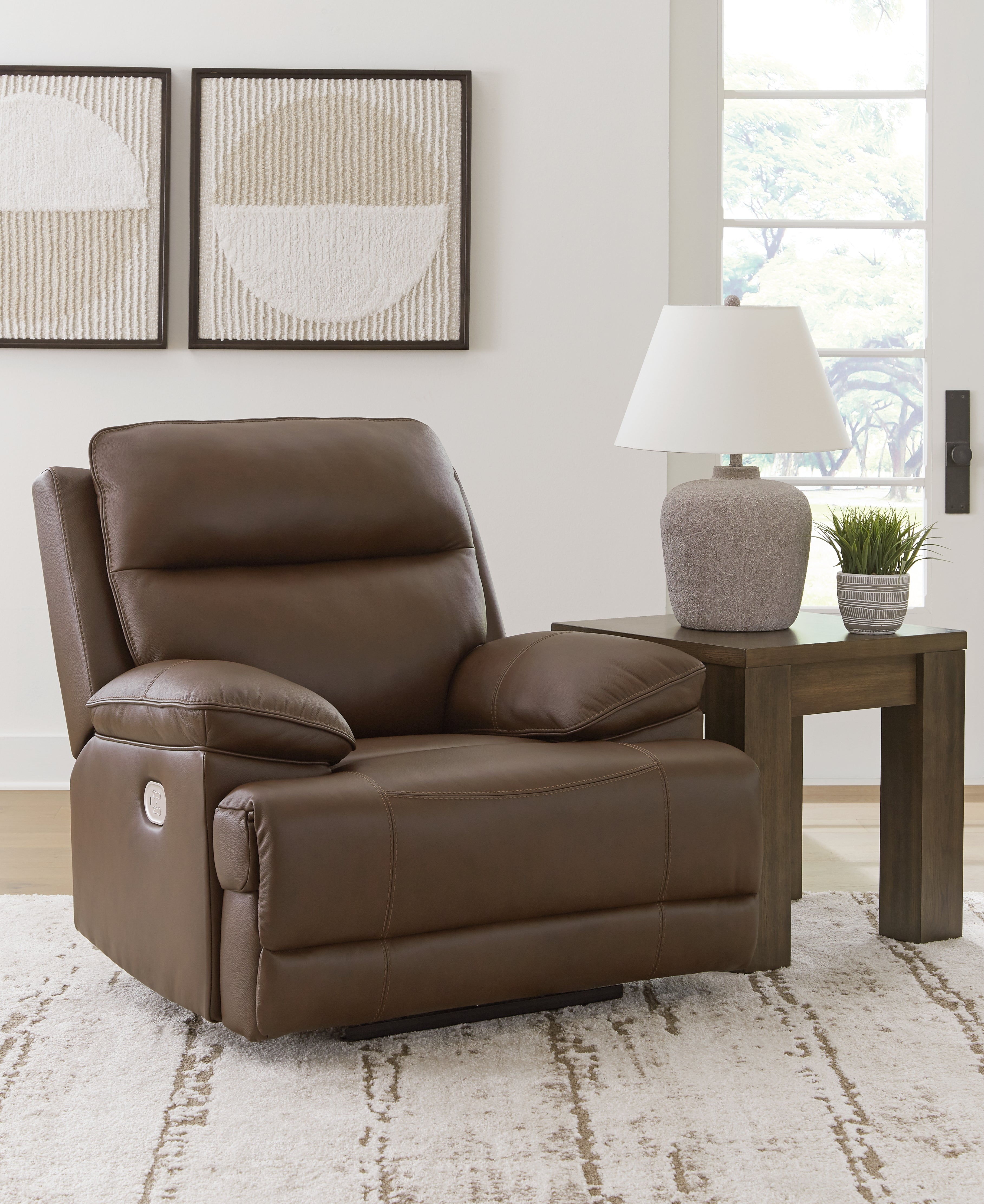 VonRyan Tobacco Power Reclining Sofa, Loveseat and Recliner - U10400U2